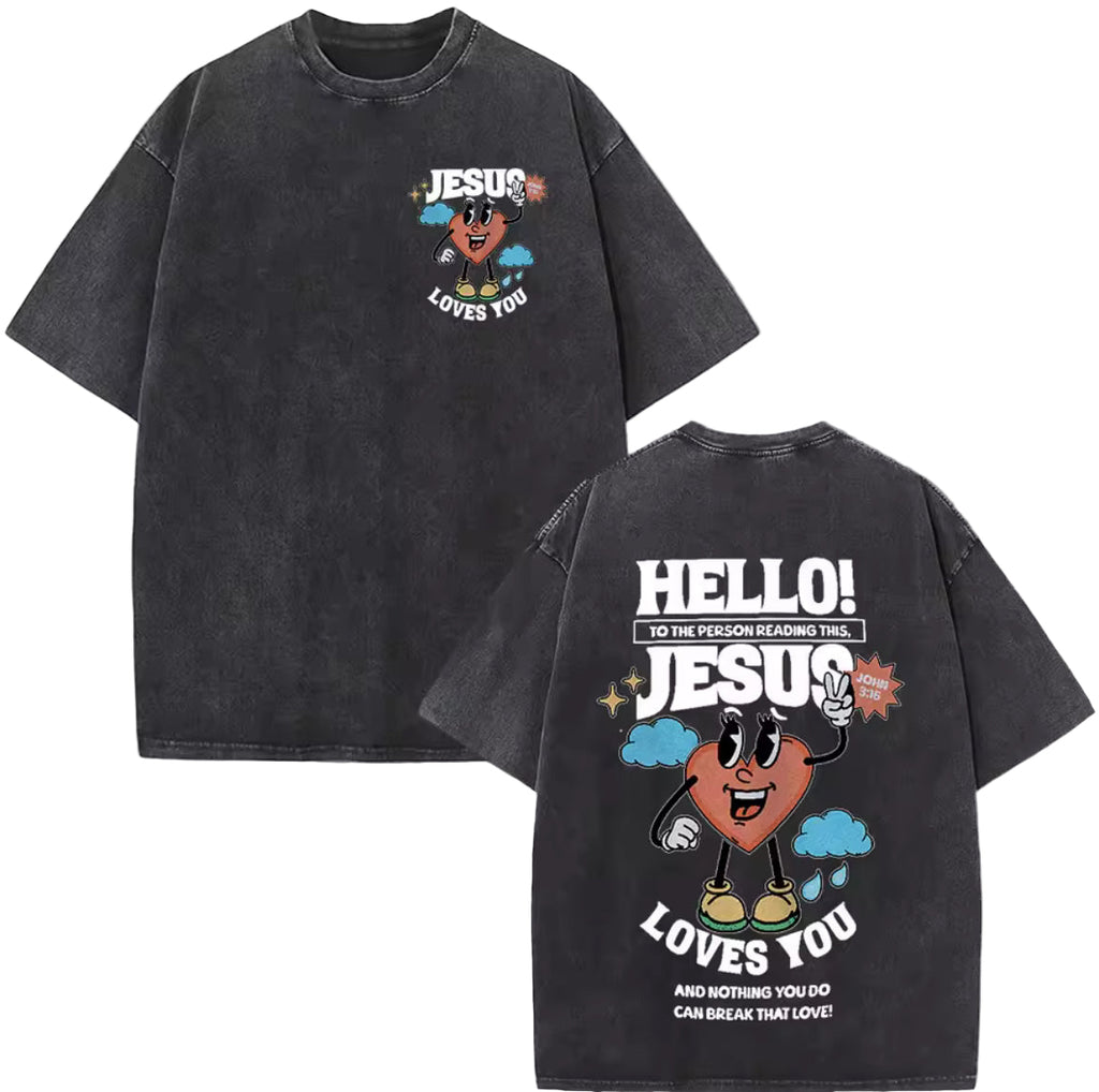 Jesus Loves You Graphic T-Shirts - Oversized Tee