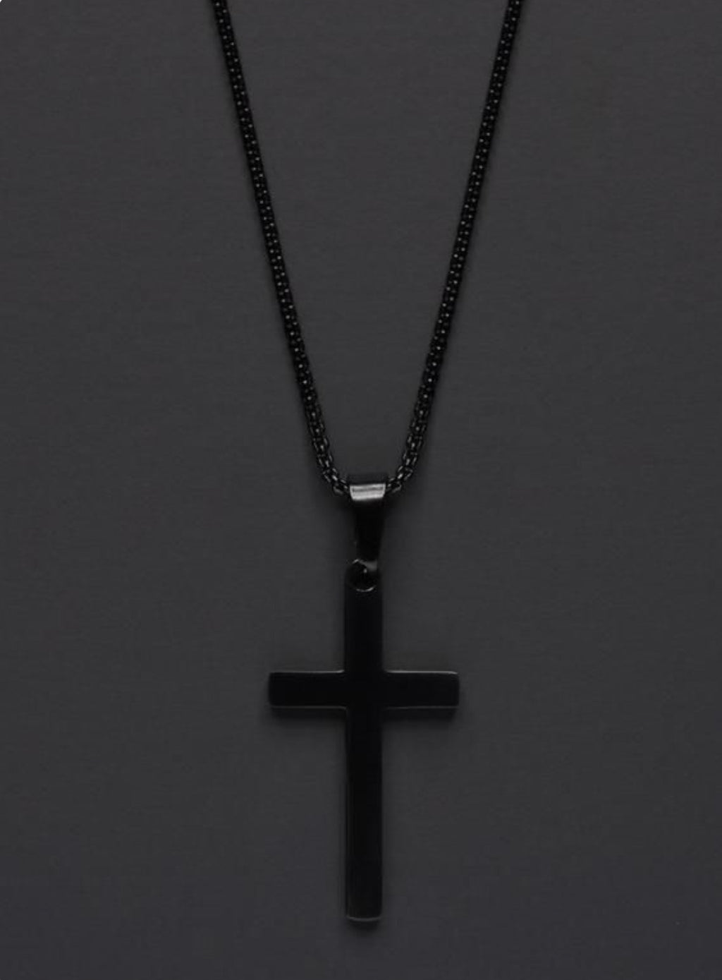 Minimalist Black Cross Chain