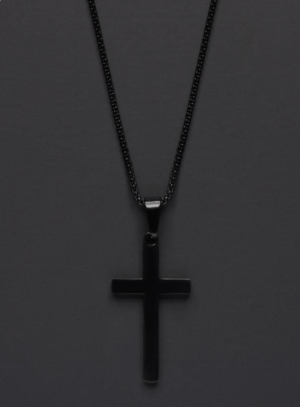 Minimalist Black Cross Chain