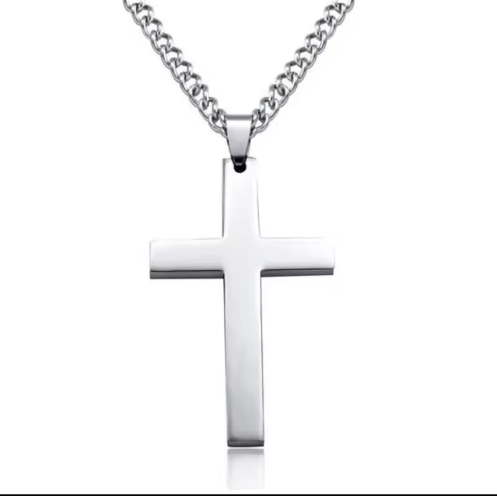 Philippians 4:13 Cross Necklace - Stainless Steel Bible Verse Pendant