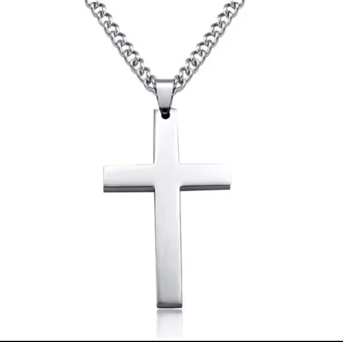 Philippians 4:13 Cross Necklace - Stainless Steel Bible Verse Pendant