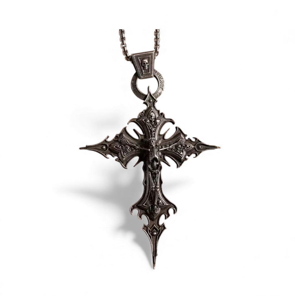 Gothic Style Skeleton Vintage Cross Necklace