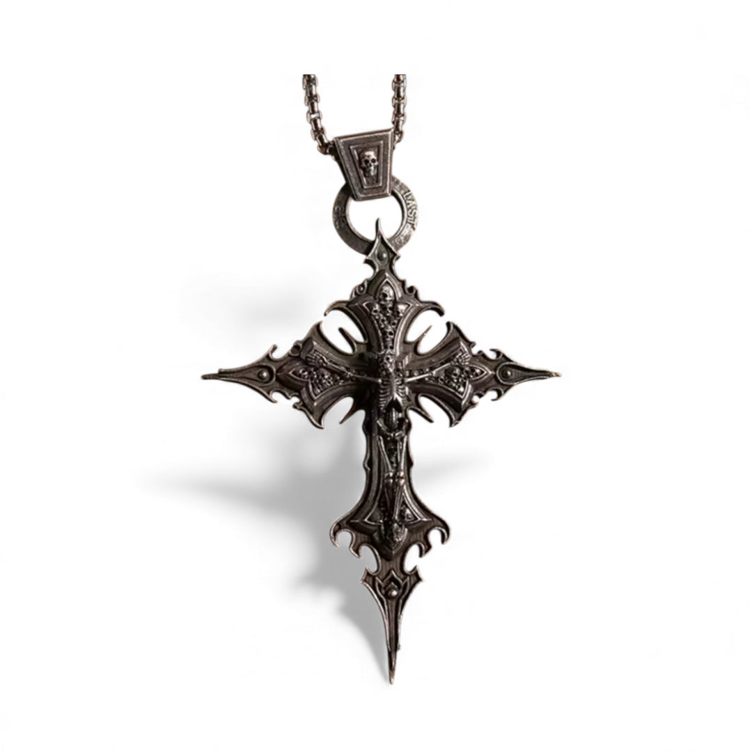 Gothic Style Skeleton Vintage Cross Necklace