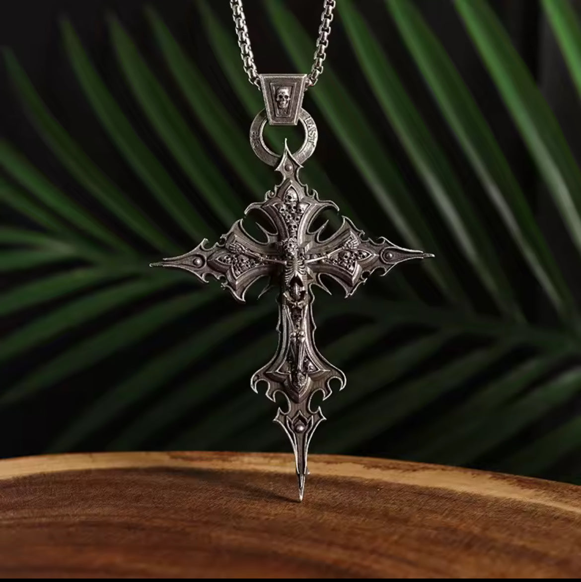 Gothic Style Skeleton Vintage Cross Necklace