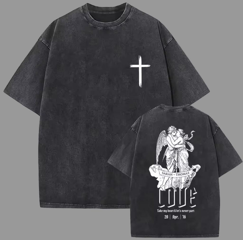 Angle Love Graphic T-Shirt - Cotton Oversized Tee