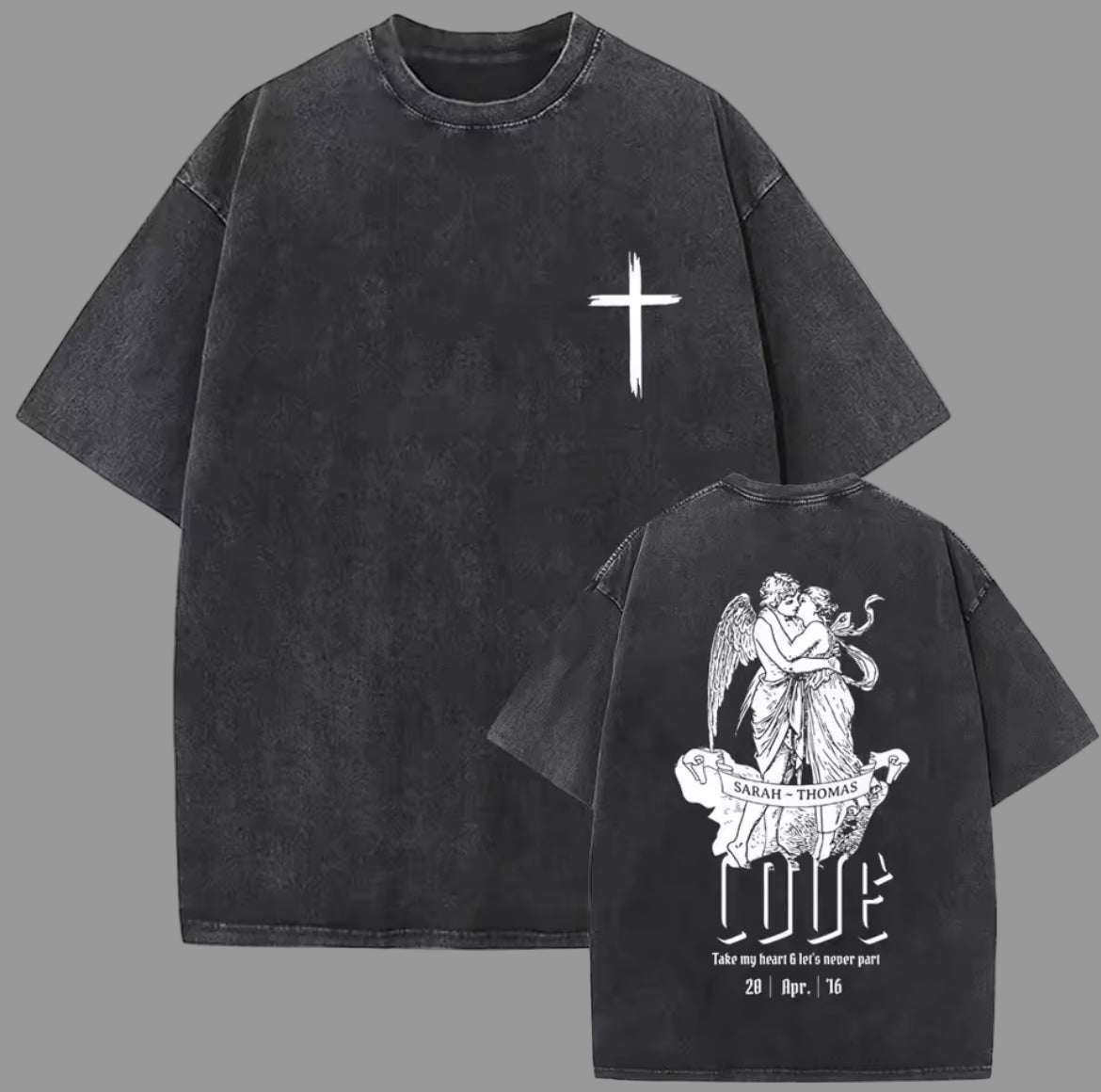 Angle Love Graphic T-Shirt - Cotton Oversized Tee