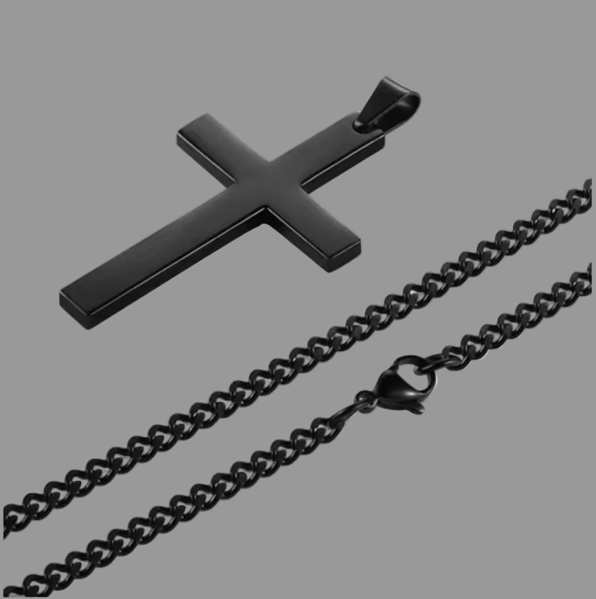 Minimalist Black Cross Chain